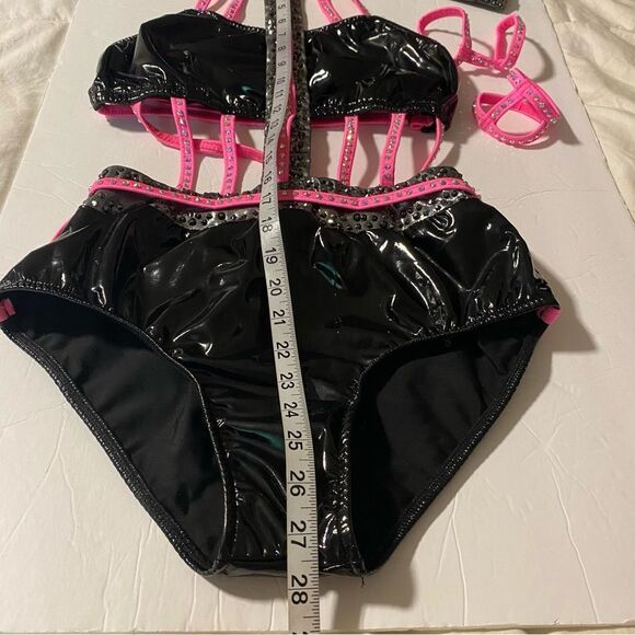 Glamour mature faux leather goth grunge studed Dance costume solo Dirty Diana SA - Picture 13 of 15